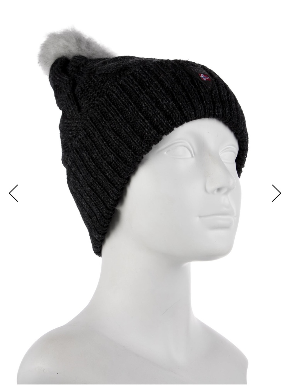 Norwegian-Style Pom Pom Beanie -  dale of Norway wool Black